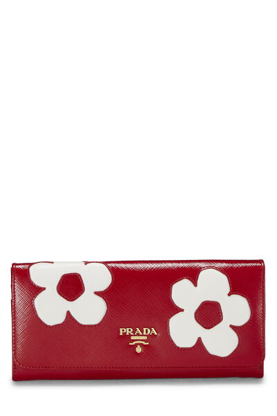 Red Saffiano Vernice Continental Wallet
