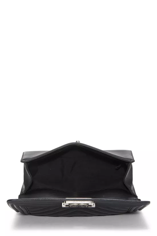 Black Chevron Calfskin Boy Bag Medium, , large image number 5