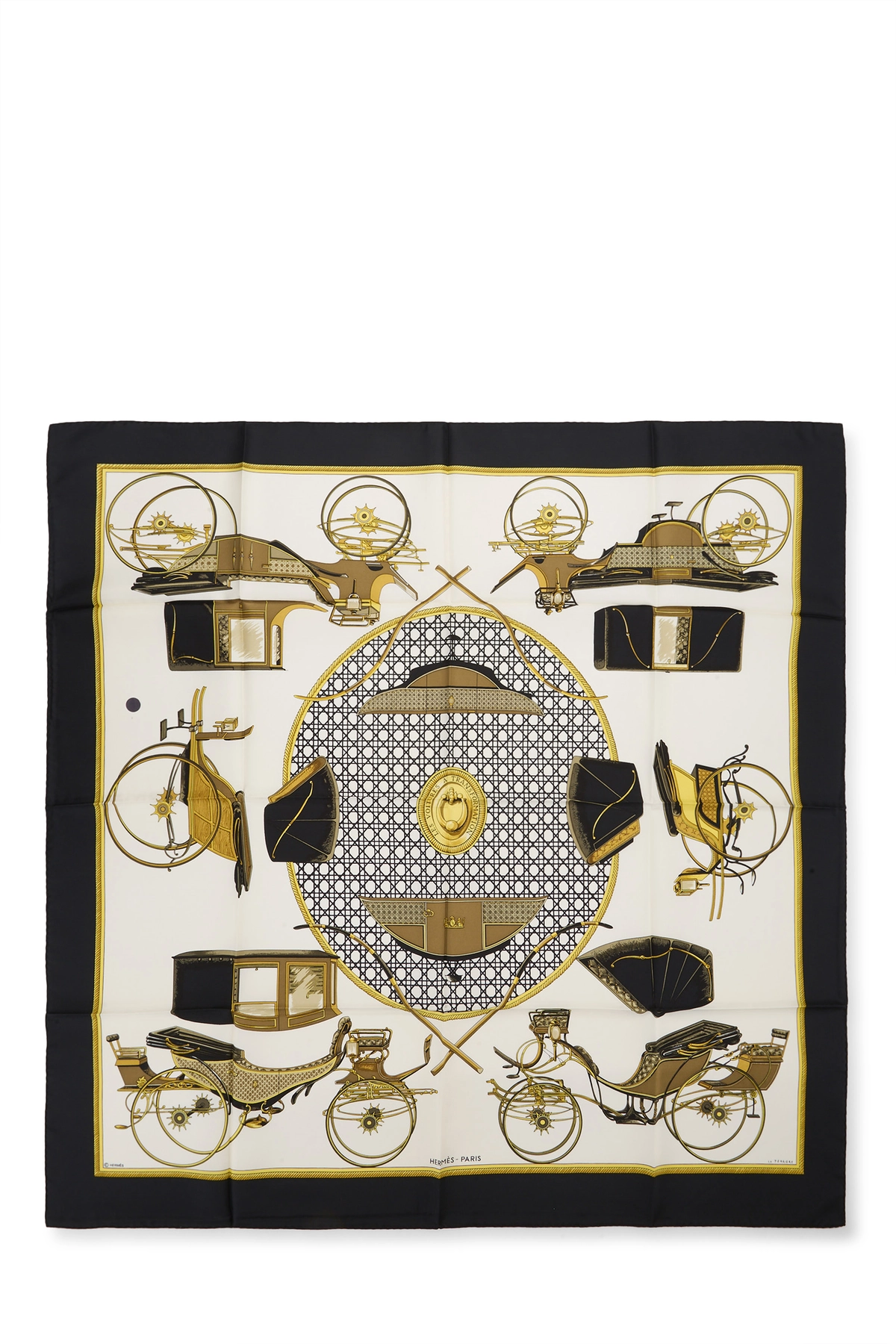 Black & Multicolor 'Les Voitures a Transformation' Silk Scarf 90