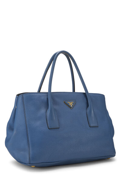 Blue Vitello Daino Convertible Tote Medium, , large