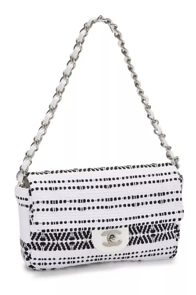 Chanel White Woven Half Flap Medium — photo 2