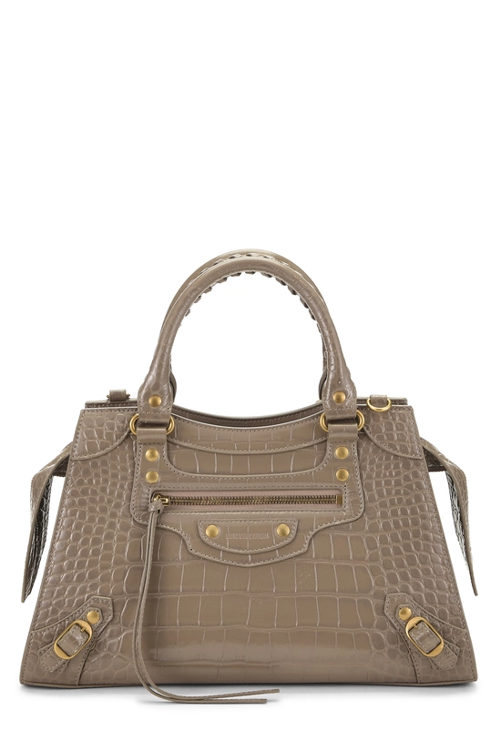 Grey Embossed Neo Classic Shoulder Bag S, , large image number 0