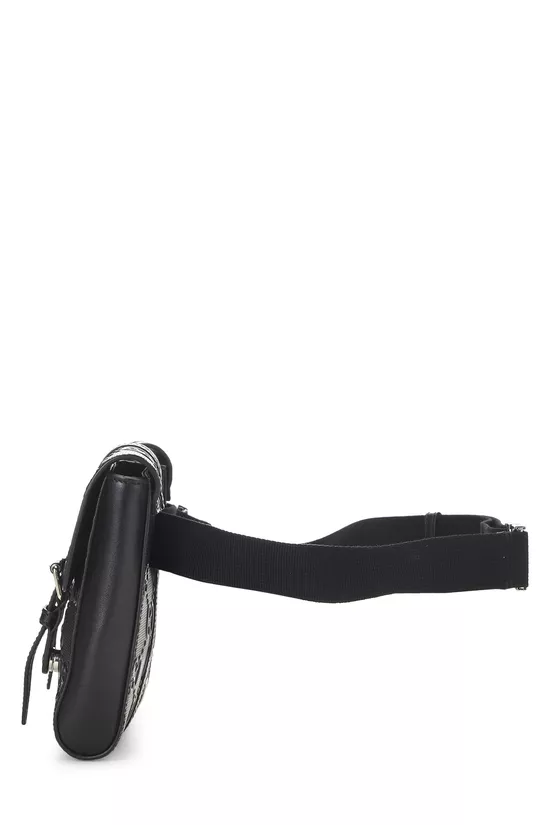Black Embossed GG Double Pouch Belt Bag, , large image number 2