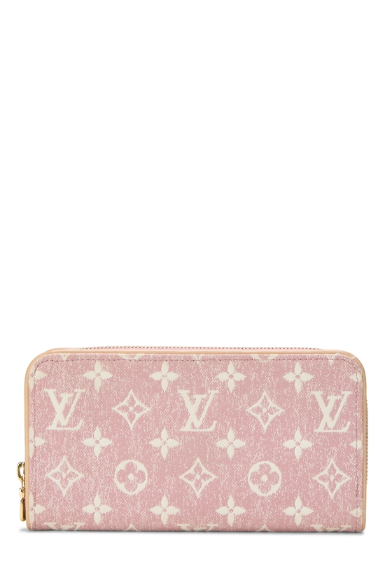 Pink Monogram Denim Zippy Continental, , large image number 0