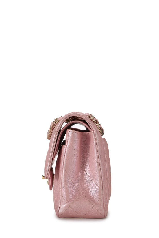 Iridescent Pink Quilted Caviar Classic Double Flap Small, , large image number 2
