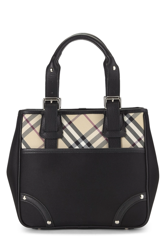 Black Nylon Check Handbag Small, , large image number 0