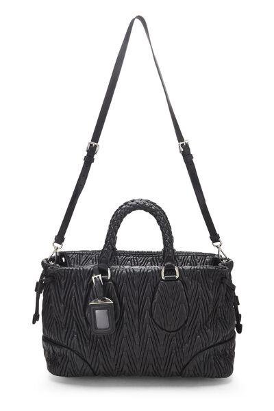 Black Nappa Chevron Antik Handbag, , large