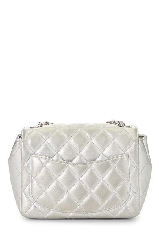 Silver Lambskin Square Flap Mini, , large image number 3
