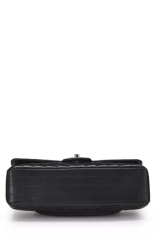 Black Chevron Lambskin Classic Double Flap Medium, , large image number 4