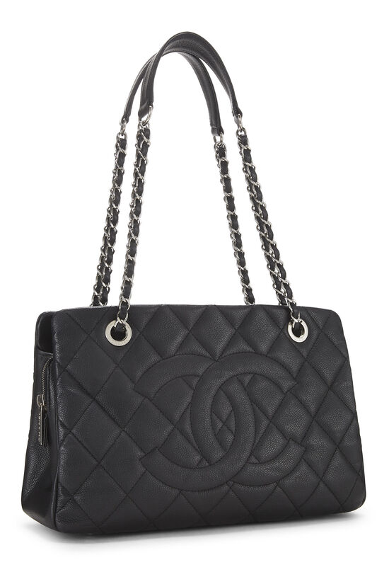 Black Quilted Caviar Timeless 'CC' Tote Small, , large image number 1