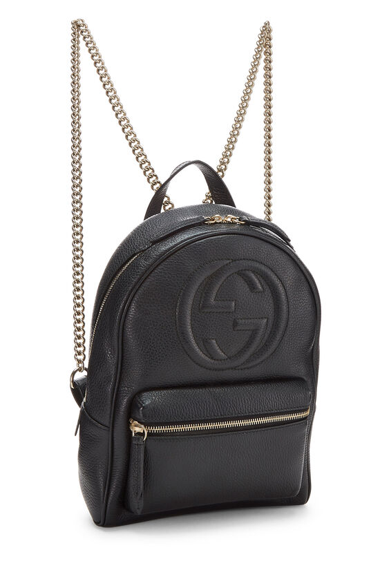Black Leather Soho Chain Backpack , , large image number 2