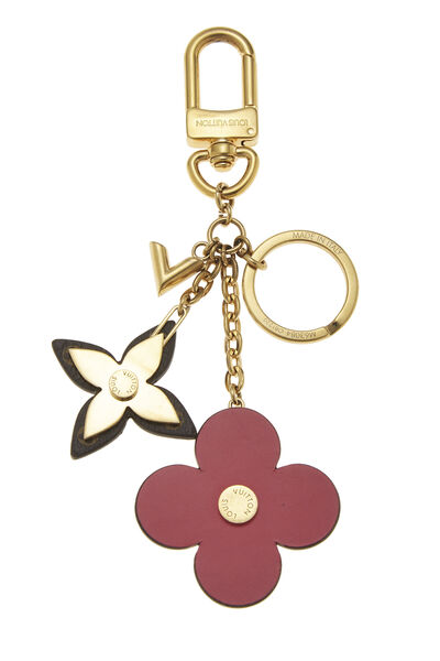 Gold & Multicolor Blooming Flowers Bag Charm, , large
