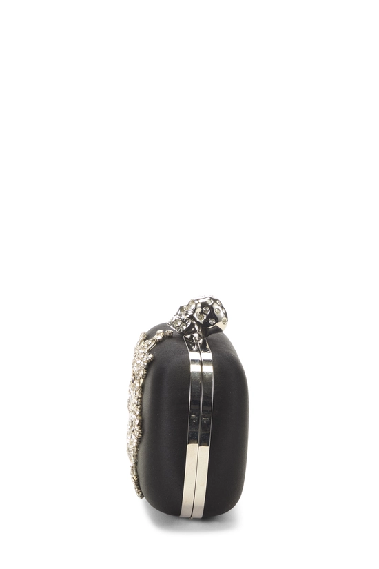 Black Embellished Skull Box Clutch, , large image number 2