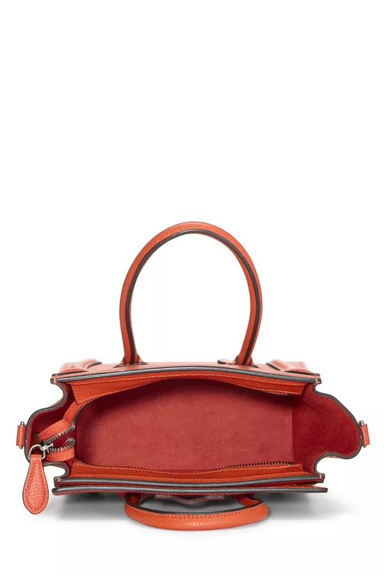 Orange Drummed Calfskin Luggage Nano, , large image number 5