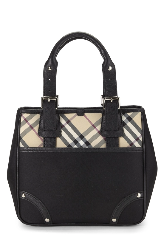 Black Nylon Check Handbag Small, , large image number 3