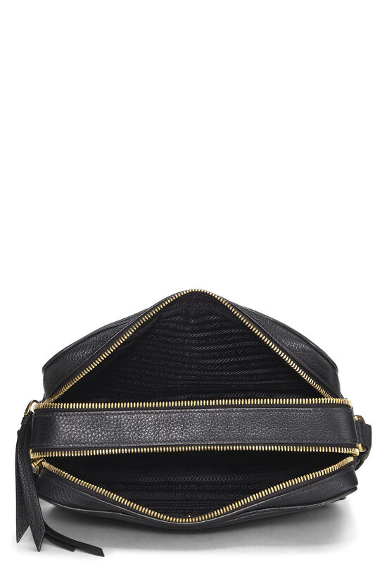Black Vitello Daino Double Zip Camera Bag, , large image number 5