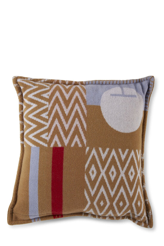 Camel & Multicolor Wool Enigmatic Pillow, , large image number 1