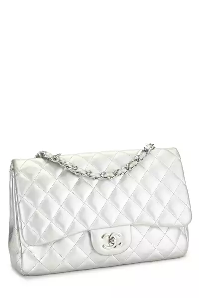 Silver Quilted Leather New Classic Jumbo, , large