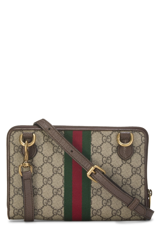 Pre-Owned Original GG Supreme Canvas Ophidia Double Zip Bag