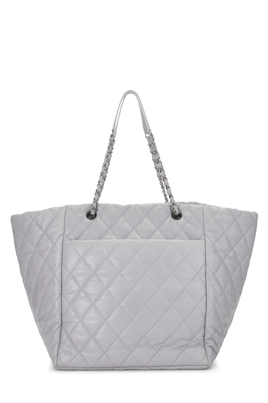 Grey Quilted Lambskin Shopping Tote Large, , large image number 3