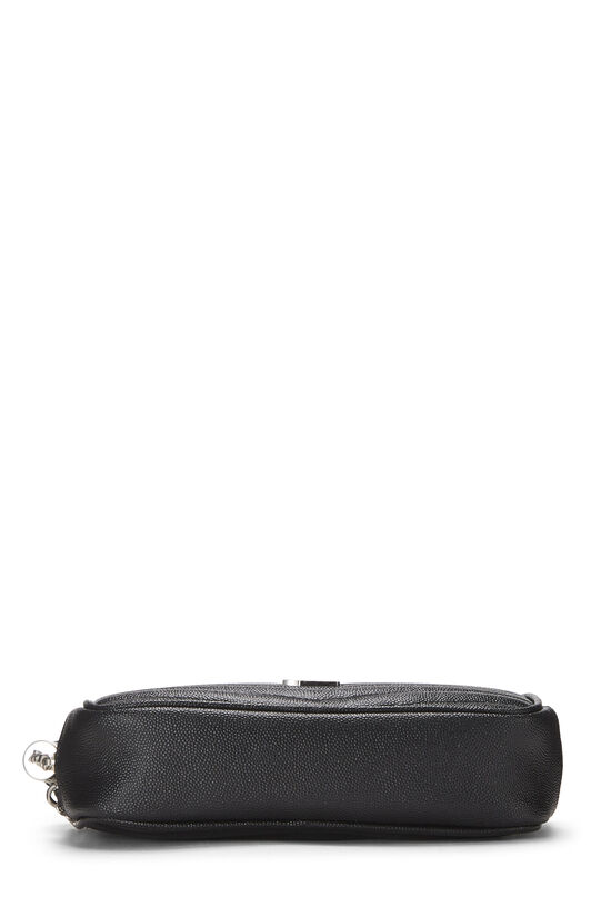 Black Chevron Grainy Leather Lou Camera Bag Mini, , large image number 4