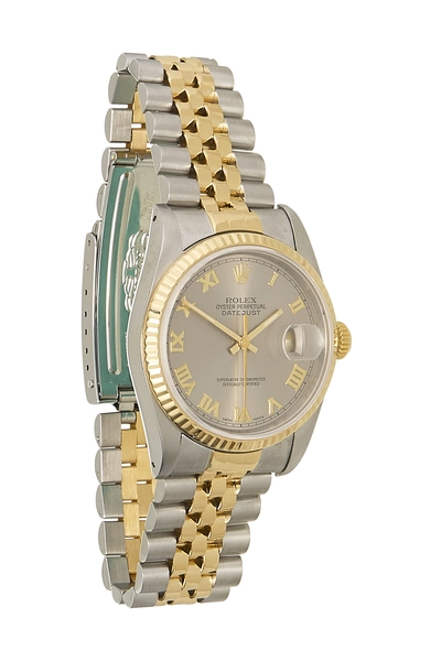 Silver Roman Numeral Dial 18K Gold Datejust 16233 36mm