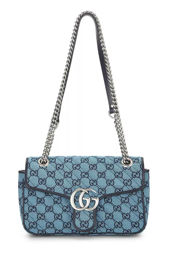 Blue GG Canvas Marmont Shoulder Bag Small, , large image number 0