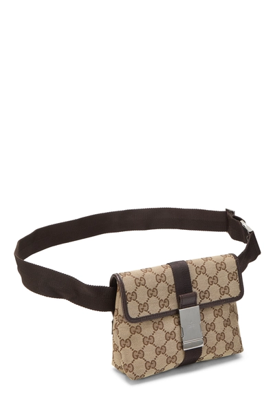 Gucci Brown Original GG Canvas Buckle Flap Belt Bag Small — photo 2