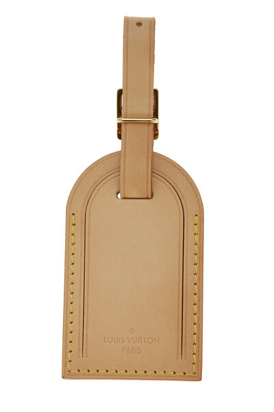 Beige Vachetta Leather Beverly Hills Luggage Tag, , large