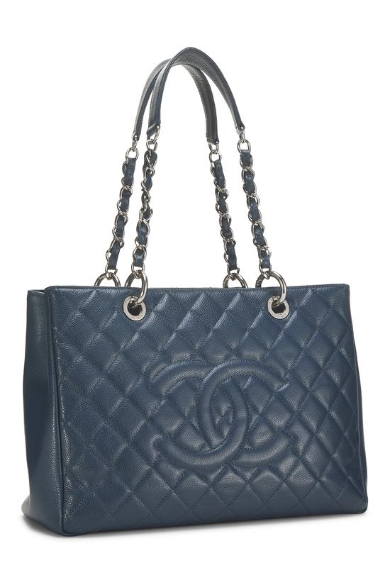Blue Quilted Caviar Grand Shopping Tote (GST), , large image number 1