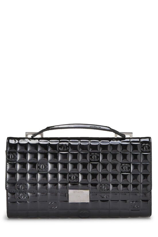 Black Embossed Patent Leather Clutch