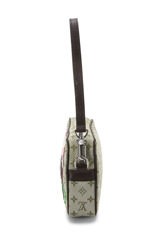 Green Monogram Mini Lin Patchwork Conte De Fees Pochette, , large image number 2