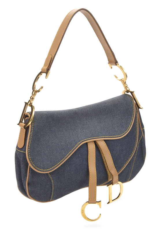 Blue Denim Double Saddle Bag, , large image number 1