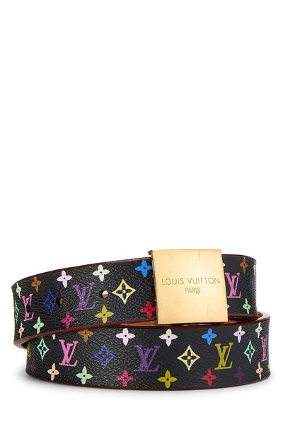 Takashi Murakami X Louis Vuitton Black Monogram Multicolore Ceinture 70	