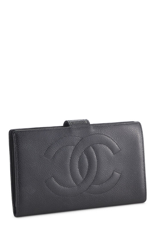 Chanel Black Caviar 'CC' Timeless Long Wallet Q6A1O30FKB116