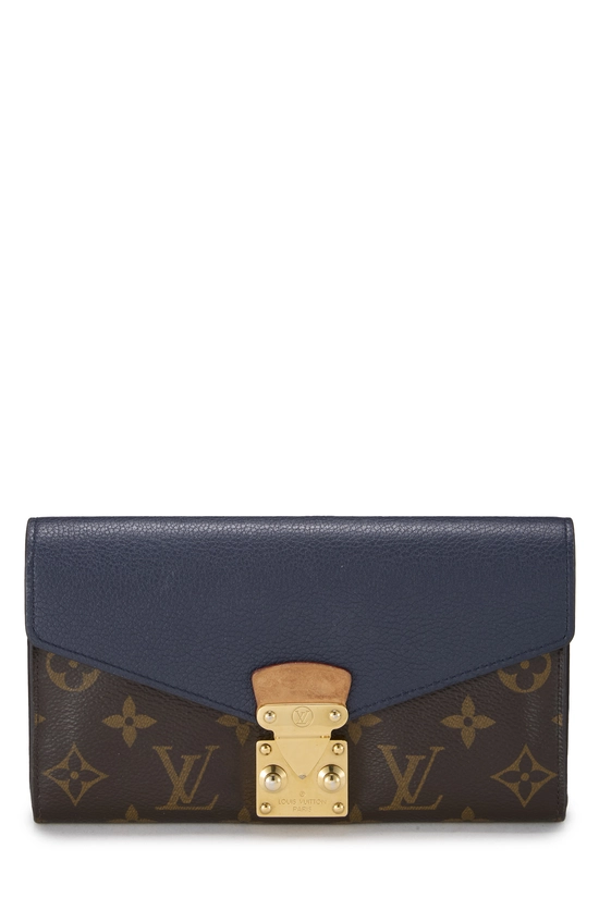 Navy Monogram Canvas Pallas Wallet , , large image number 0