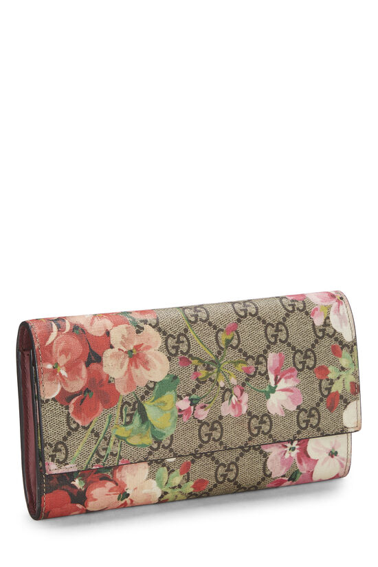 Pink GG Blooms Supreme Canvas Wallet, , large image number 1