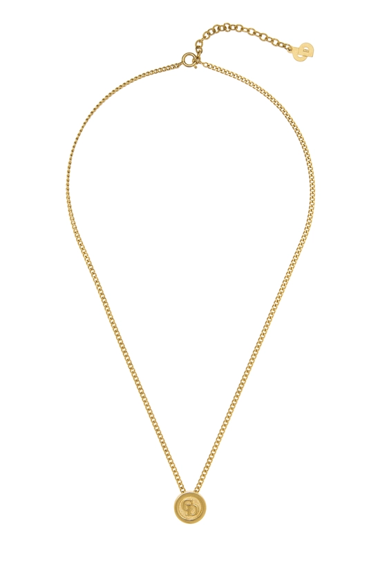 Gold 'CD' Necklace Small, , large image number 0