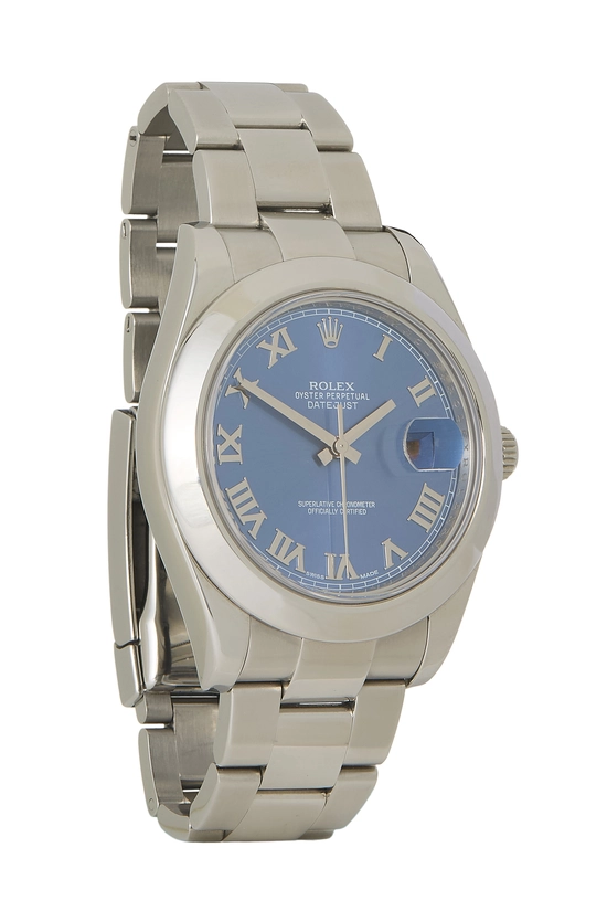 Blue Dial Stainless Steel Roman Datejust 126300 40mm, , large image number 0