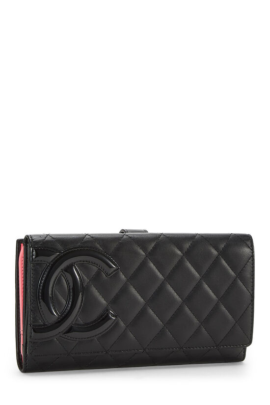 Chanel Black Quilted Cambon Small Compact Wallet - Yoogi's Closet