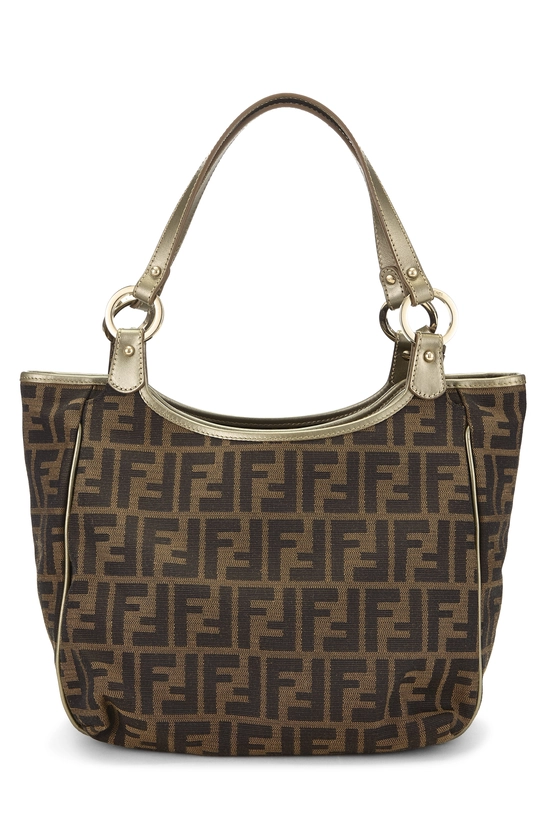 Gold Zucca Canvas Shoulder Bag, , large image number 3