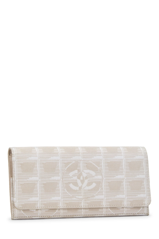 Beige Nylon Travel Line Long Wallet, , large image number 1