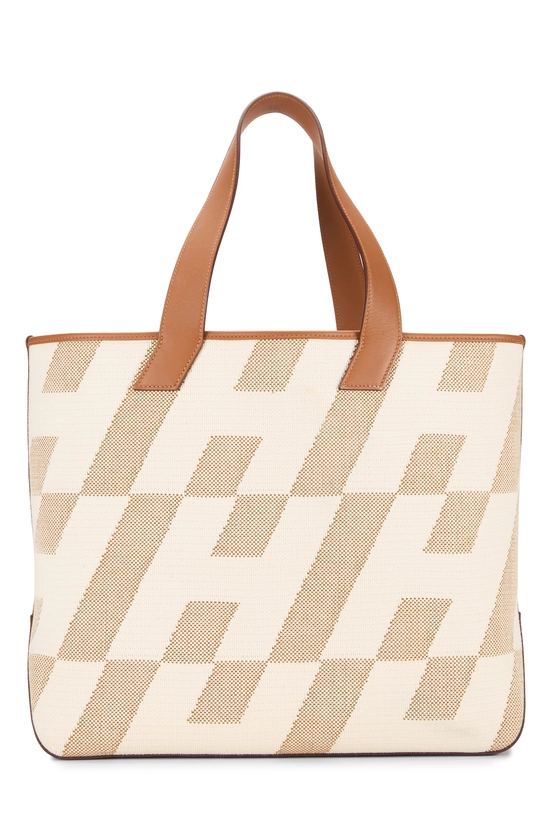 Brown Canvas Cabas H en Biais Tote 40, , large image number 0
