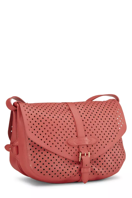 Pink Perforated Leather Saumur 30, , large image number 2