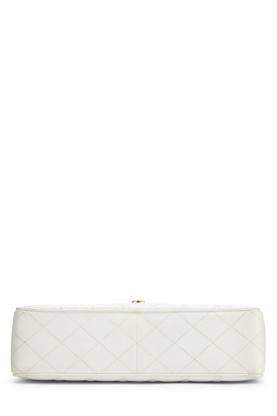 White Quilted Caviar Half Flap Jumbo, , large image number 4