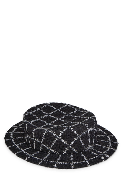 Black Boucle Boat Hat