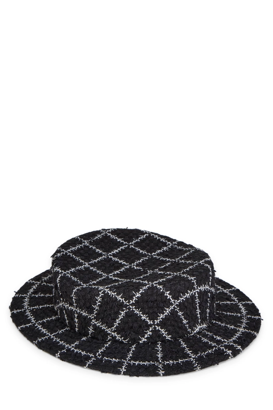 Black Boucle Boat Hat, , large image number 0