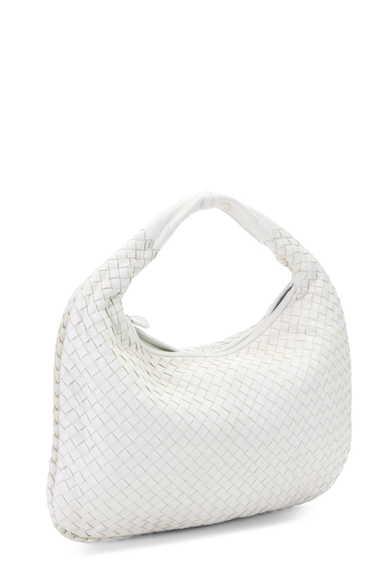 White Intrecciato Veneta Hobo Medium, , large image number 1