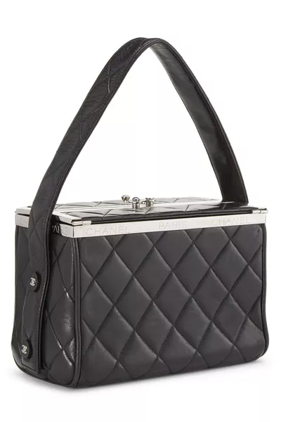 Black Quilted Lambskin Box Vanity Small, , large