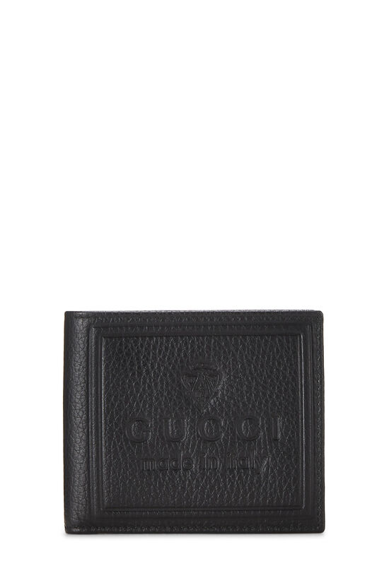Black Leather Logo Bifold Wallet, , large image number 0